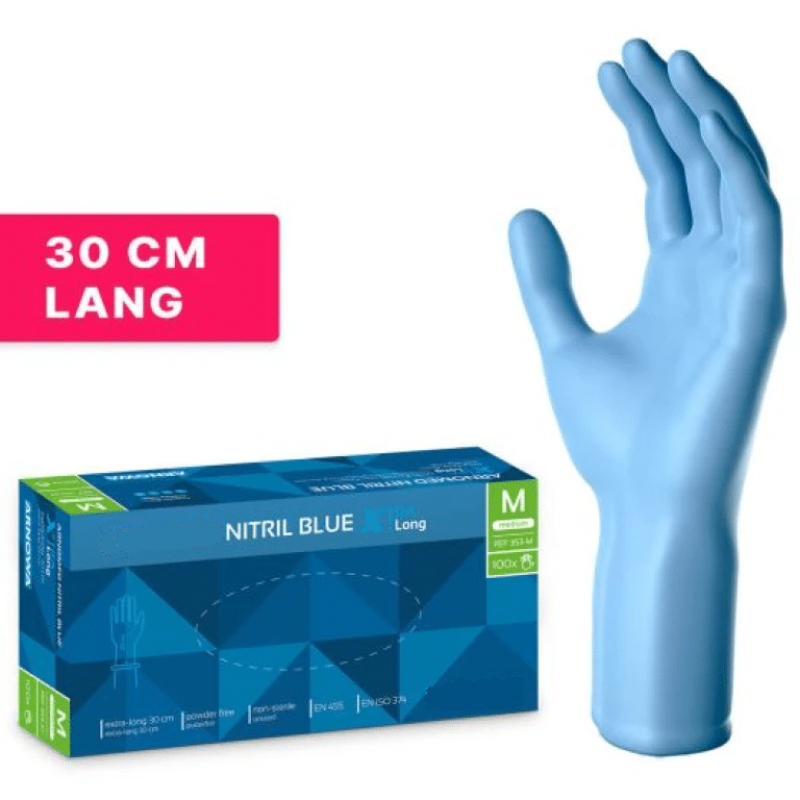 long nitrile gloves 30 cm