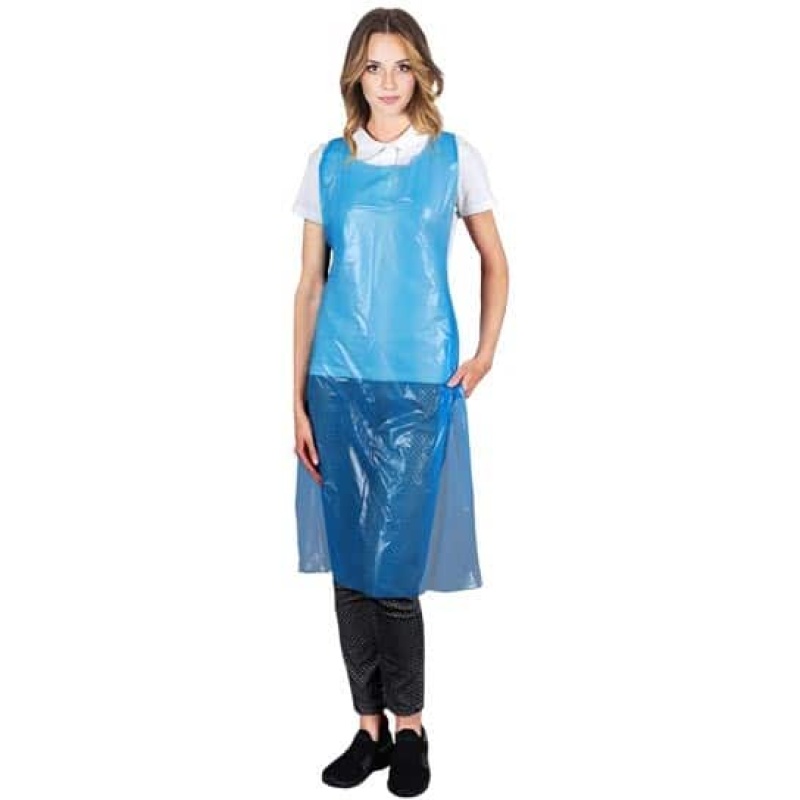 Blue disposable apron